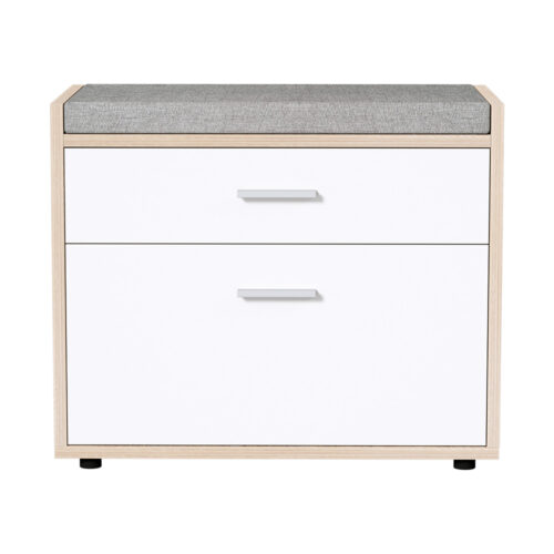 Artiss Shoe Rack Cabinet Bench 8 Pairs White Niva - Image 4
