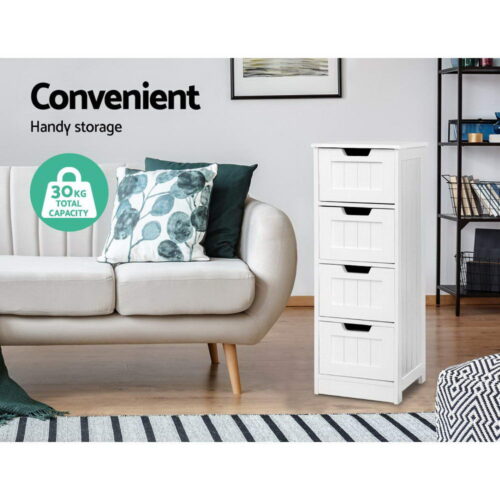 Artiss 4 Chest of Drawers - LEESA White - Image 5