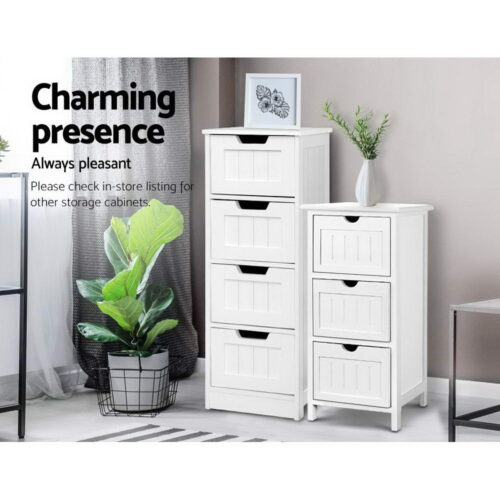 Artiss 4 Chest of Drawers - LEESA White - Image 7