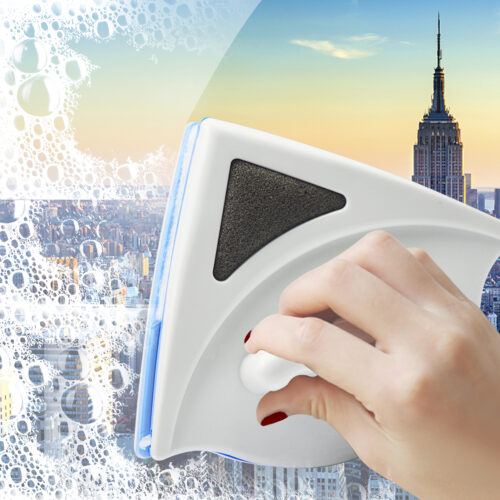Magnetic Window Double Side Glass Wiper Cleaner Blue - Image 2