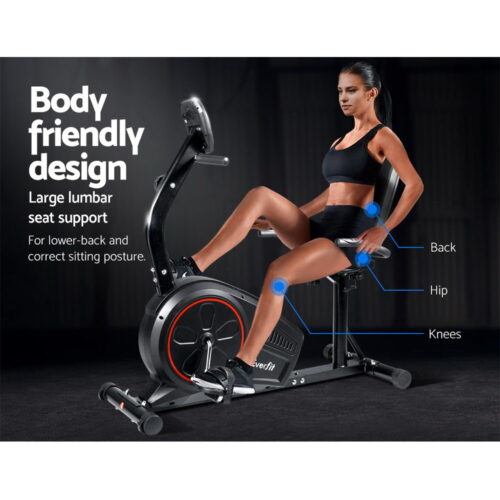 Everfit Exercise Bike Magnetic Recumbent Indoor Cycling Home Gym Cardio 8 Level - Image 4