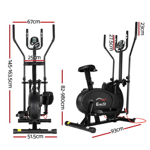 Everfit Exercise Bike 5 in 1 Elliptical Cross Trainer Home Gym Indoor Cardio - Image 3