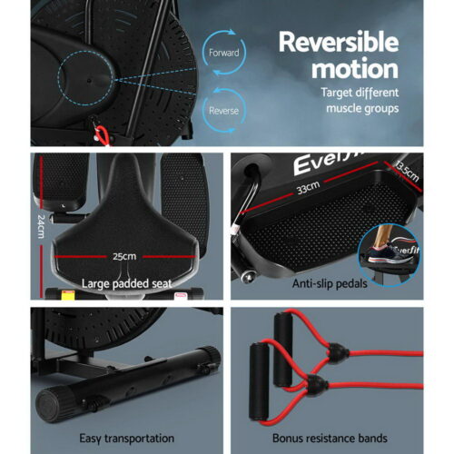 Everfit Exercise Bike 5 in 1 Elliptical Cross Trainer Home Gym Indoor Cardio - Image 7