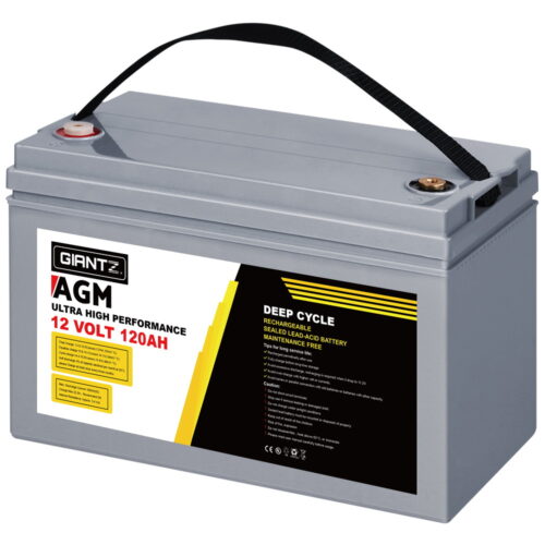 Giantz AGM Deep Cycle Battery 12V 120Ah Box Portable Solar Caravan Camping - Image 4