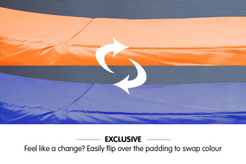 Reversible Replacement Trampoline Spring Safety Pad Orange Blue - Image 3