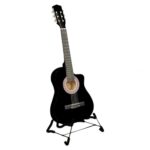 Karrera 38in Pro Cutaway Acoustic Guitar with Carry Bag  Black