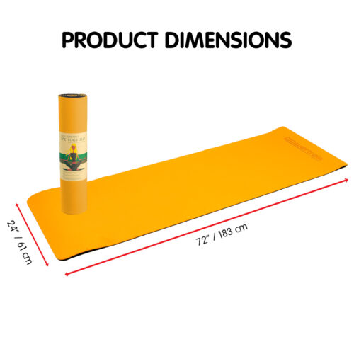 Powertrain TPE Pilates Exercise Yoga Mat 8mm  Orange - Image 3