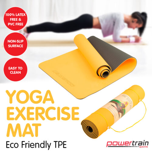 Powertrain TPE Pilates Exercise Yoga Mat 8mm  Orange - Image 6