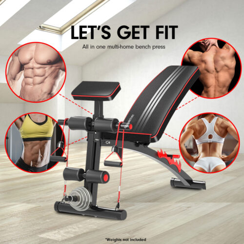 Powertrain Adjustable FID Home Gym Bench with Preacher Curl Pad - Image 3