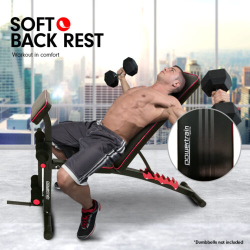 Powertrain Adjustable FID Home Gym Bench with Preacher Curl Pad - Image 6