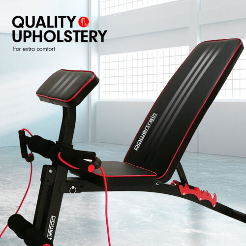 Powertrain Adjustable FID Home Gym Bench with Preacher Curl Pad - Image 9