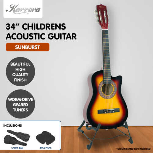 Karrera Childrens 34in Acoustic Guitar Kids  Sunburst - Image 7