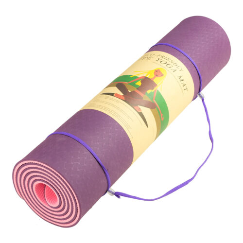 Powertrain TPE Pilates Exercise Yoga Mat 8mm  Dark Purple - Image 4