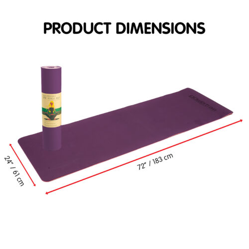 Powertrain TPE Pilates Exercise Yoga Mat 8mm  Dark Purple - Image 6
