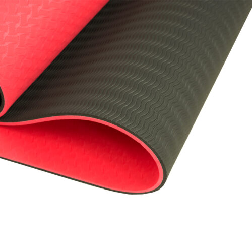 Powertrain TPE Pilates Exercise Yoga Mat 8mm  Red - Image 4