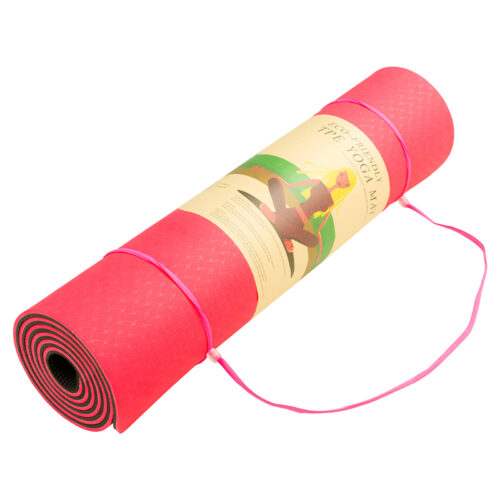 Powertrain TPE Pilates Exercise Yoga Mat 8mm  Red - Image 5