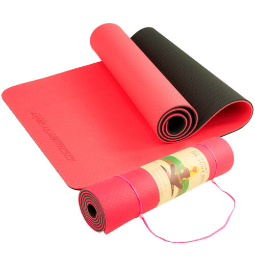 Powertrain TPE Pilates Exercise Yoga Mat 8mm  Red - Image 6