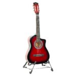 Karrera 38in Pro Cutaway Acoustic Guitar with Carry Bag  Red Burst