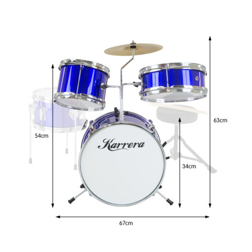 Karrera Childrens 4pc Drum Kit  Blue - Image 3