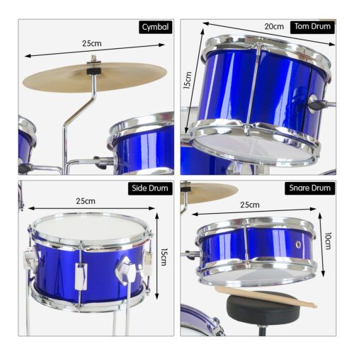 Karrera Childrens 4pc Drum Kit  Blue - Image 4