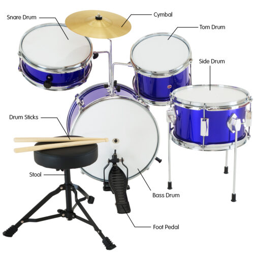 Karrera Childrens 4pc Drum Kit  Blue - Image 9