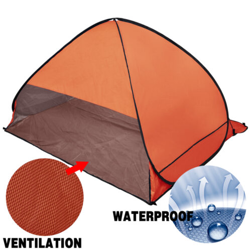Pop Up Portable Beach Tent Sun Shade Shelter Orange - Image 3