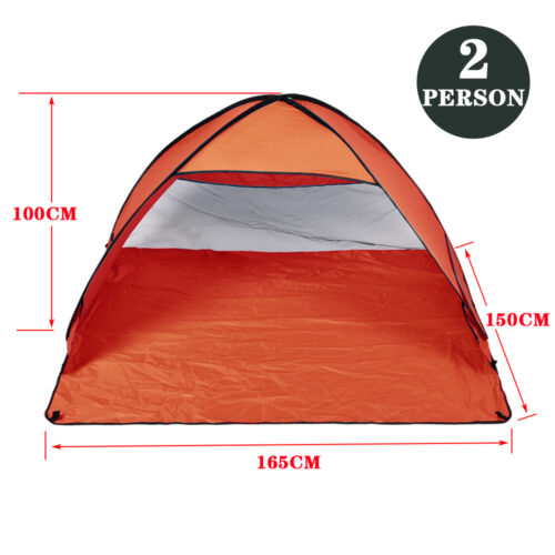 Pop Up Portable Beach Tent Sun Shade Shelter Orange - Image 7