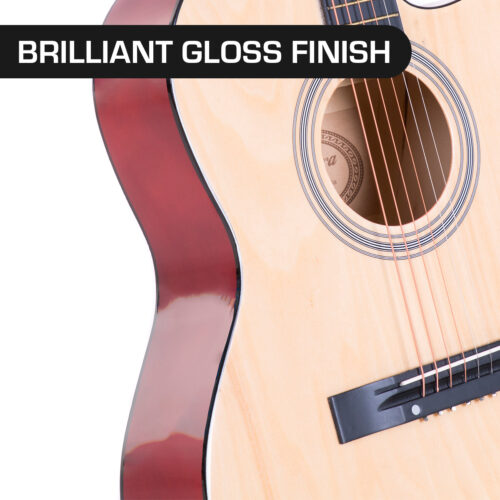 Karrera Acoustic Cutaway 40in Guitar  Natural - Image 7