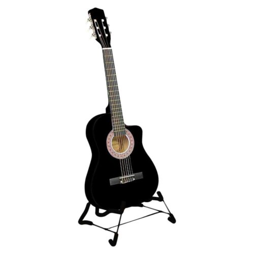 Karrera 38in Cutaway Acoustic Guitar with Carry Bag  Black