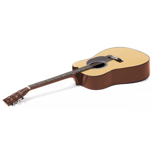 Karrera 38in Cutaway Acoustic Guitar with Carry Bag  Natural - Image 3