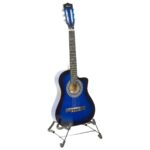 Karrera 38in Pro Cutaway Acoustic Guitar with Bag Strings  Blue Burst