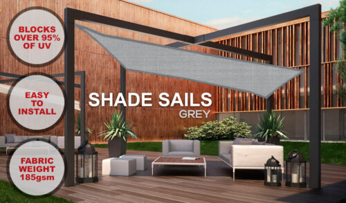 Wallaroo Rectangular Shade Sail 3m x 2.5m  Grey - Image 5