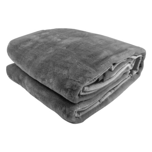 Laura Hill 600GSM Faux Mink Blanket Double Sided Queen Size  Silver - Image 3