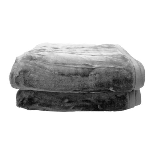 Laura Hill Faux Mink Blanket 800GSM Heavy Double Sided  Silver - Image 4
