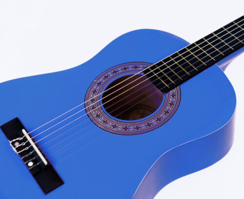 Karrera 34in Acoustic Childrens Wooden Guitar  Blue - Image 5