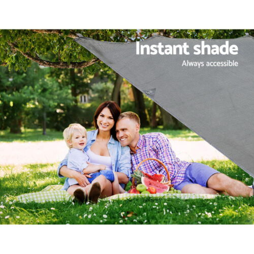 Caravan Privacy Screen Roll Out Awning 5.2x1.95M End Wall Side Sun Shade Grey - Image 6