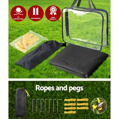 Caravan Privacy Screen Roll Out Awning 1.95x2.2M Sun Shade End Wall Side Black - Image 6