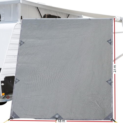 Caravan Privacy Screen Roll Out Awning 2.1x1.8M Sun Shade Pop Top End Wall Grey - Image 3