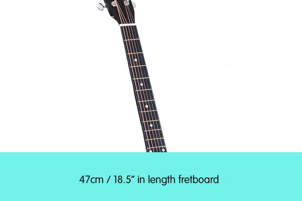Karrera Acoustic Cutaway 40in Guitar  Black - Image 3