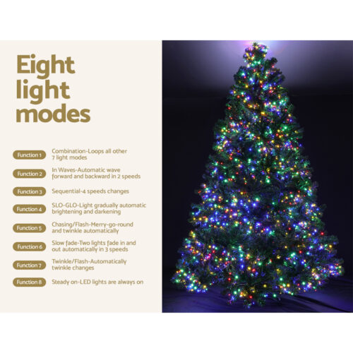 Jingle Jollys Christmas Tree 2.4M Xmas Tree Decoration 8 Light Mode Multi Colour - Image 7
