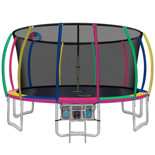 Everfit 16FT Trampoline for Kids w/ Ladder Enclosure Safety Net Rebounder Colors - Image 2
