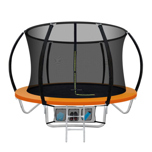 Everfit 8FT Trampoline for Kids w/ Ladder Enclosure Safety Net Rebounder Orange - Image 2