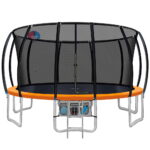 Everfit 16FT Trampoline for Kids w/ Ladder Enclosure Safety Net Rebounder Orange