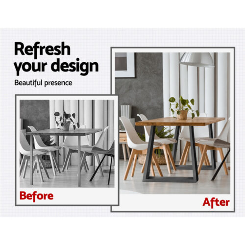 Artiss Metal Table Legs DIY Trapezoid 65X90CM Set of 2 - Image 5