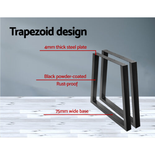 Artiss Metal Table Legs DIY Trapezoid 65X90CM Set of 2 - Image 7