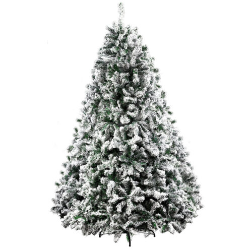 Jingle Jollys Christmas Tree 2.4M Xmas Tree Decorations Snow Flocked 1500 Tips - Image 2