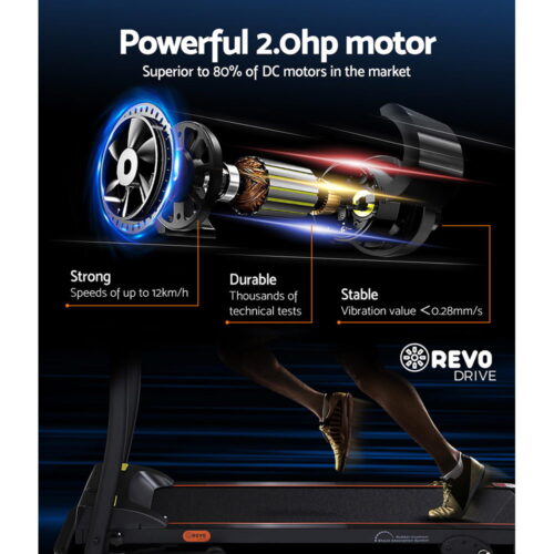 Everfit Treadmill Electric Home Gym Fitness Exercise Machine Incline 400mm - Image 4