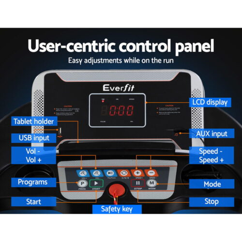 Everfit Treadmill Electric Home Gym Fitness Exercise Machine Incline 400mm - Image 5