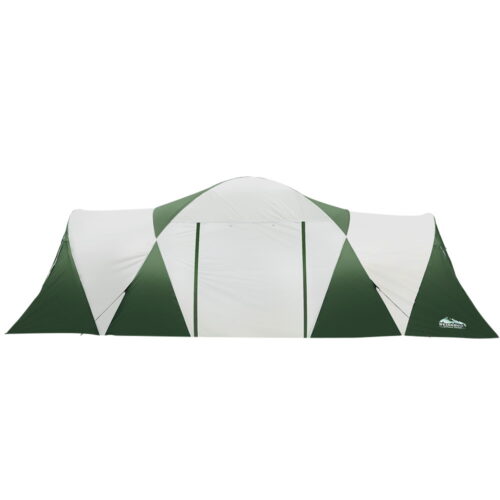 Weisshorn Family Camping Tent 12 Person Hiking Beach Tents (3 Rooms) Green - Image 4