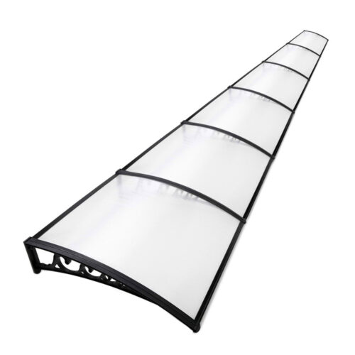 Instahut Window Door Awning 1mx6m Transparent Plastic Frame - Image 2